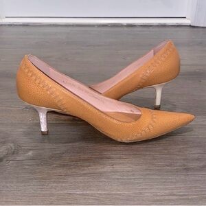 🧡A. TESTONI Tan/Orange Heels - Size 36.5/6.5